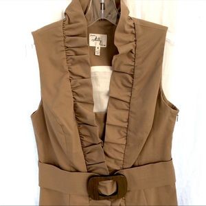 Milly belted sheath khaki dress size 4